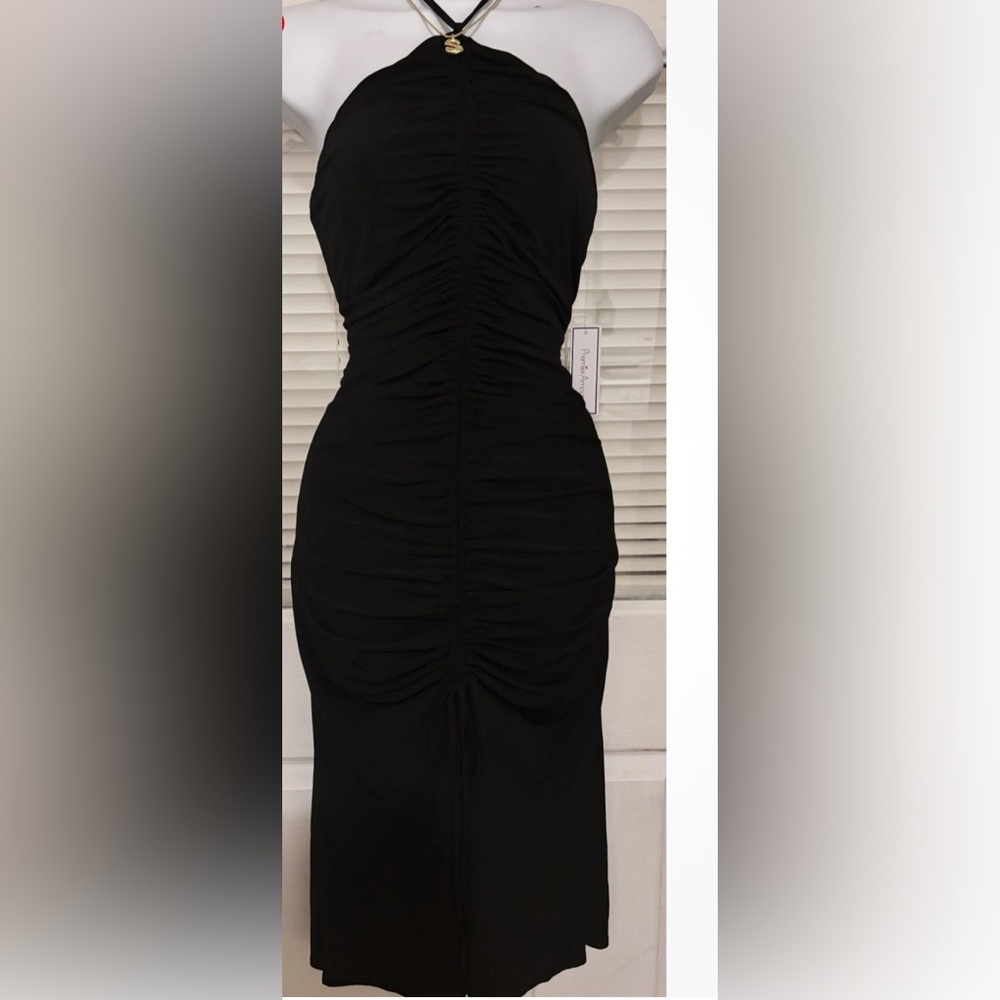 Premier Black Ruched Dress
